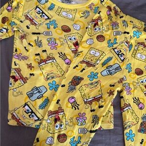 SpongeBob SquarePants Yellow and Multicolor Kids Pajama Set
